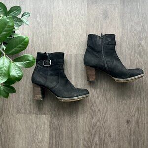 Gabor Black Suede Ankle Booties